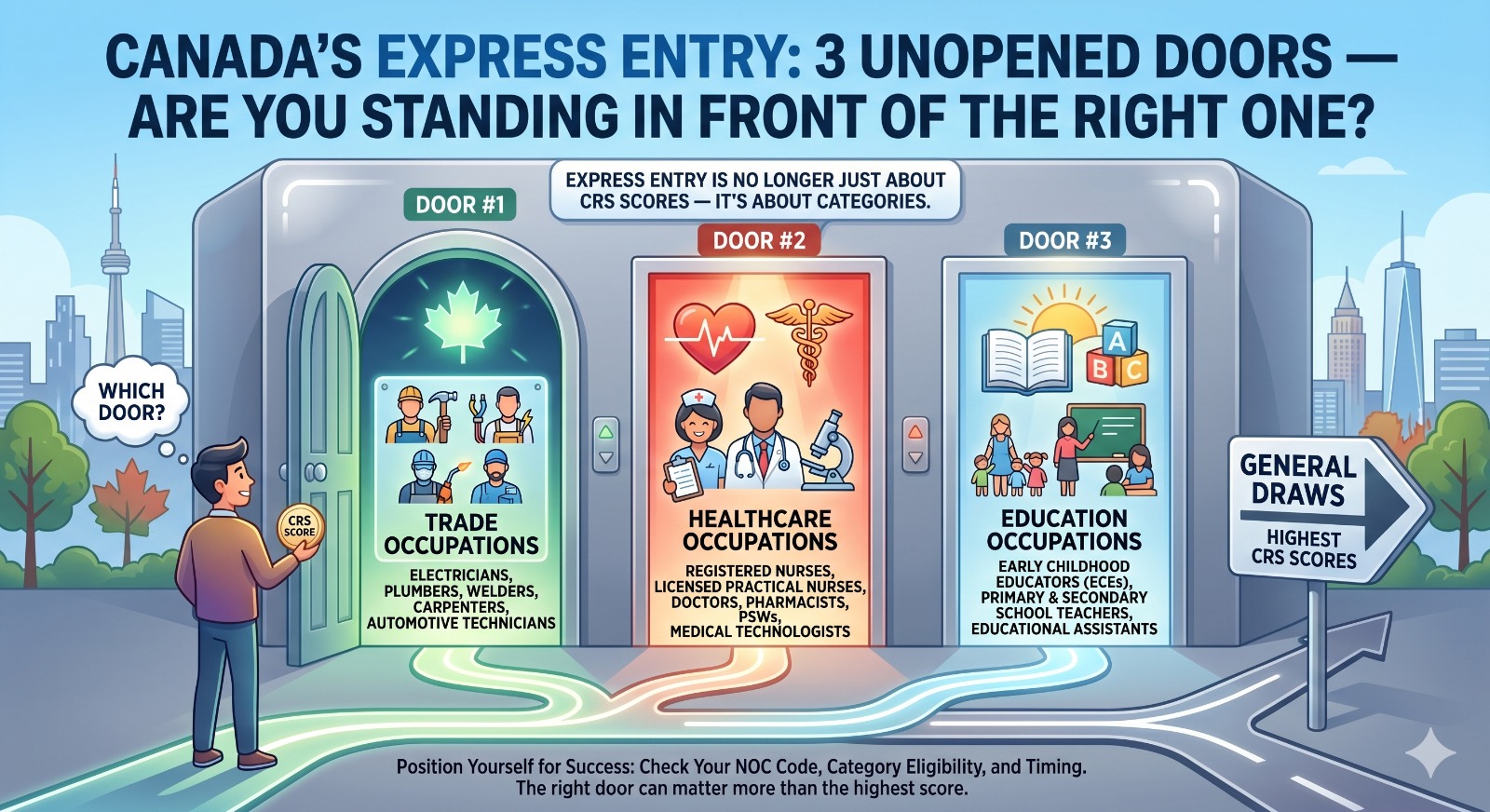 Canada’s Express Entry Is Sitting on 3 Unopened Doors — Are You Standing in Front of the Right One?